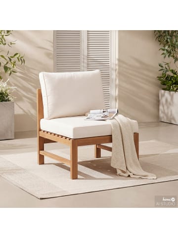 home24 Loungesessel Bayton ohne Armlehnen in Beige / Braun