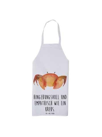 Mr. & Mrs. Panda Grill Schürze Sternzeichen Krebs mit Spruch in Weiß
