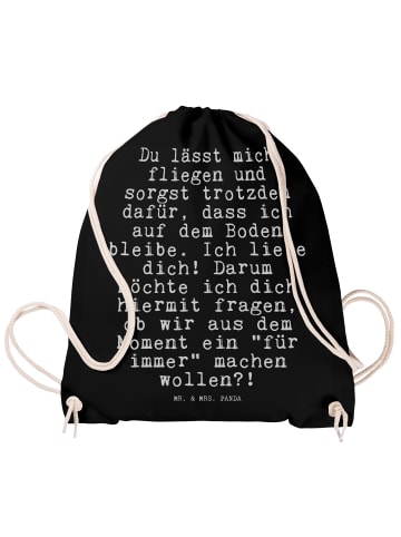 Mr. & Mrs. Panda Jutebeutel Du lässt mich fliegen... mit Spruch in Schwarz