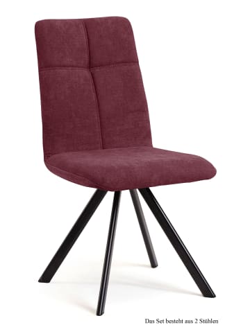 58 aufm Kessel ESSZIMMERSTUHL (2er-Set) Davyd 47x92x60 Schwarz/Marsala