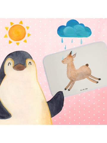 Mr. & Mrs. Panda Badematte Lama Springen ohne Spruch in Weiß