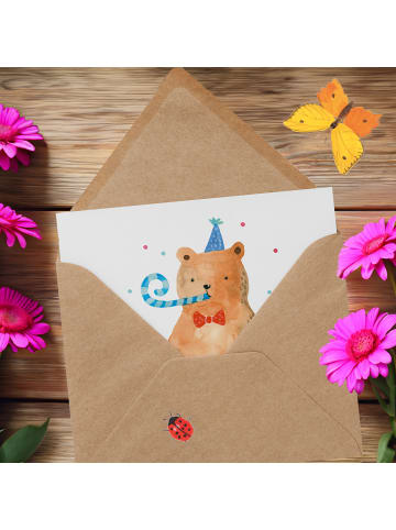 Mr. & Mrs. Panda Glückwunschkarte Bär Geburtstag ohne Spruch in Weiß