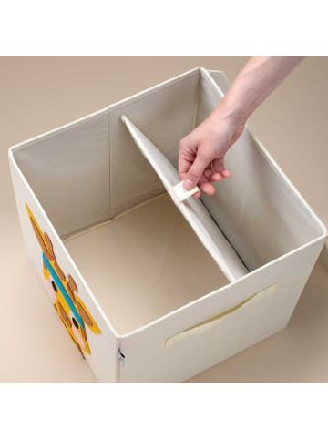 Lifeney Aufbewahrungsbox mit Deckel Giraffe hell, 33 x 33 x 33 cm
