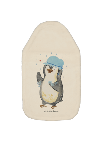 Mr. & Mrs. Panda Wärmflasche Pinguin Duschen ohne Spruch in Weiß
