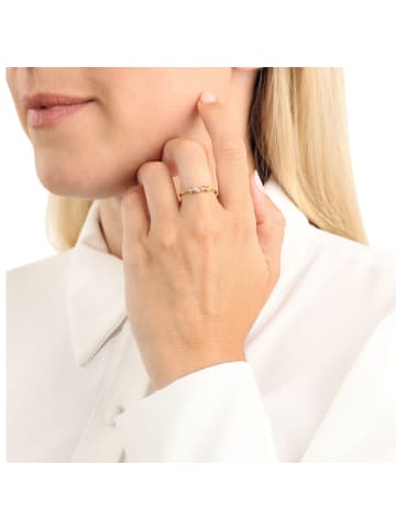 Amor Ring Silber 925, gelbvergoldet in pink
