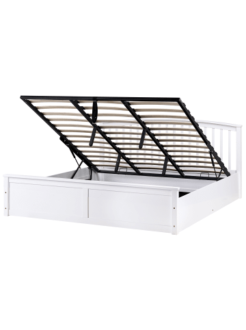 Beliani 2-tlg Doppelbett CLARBEC in Weiß