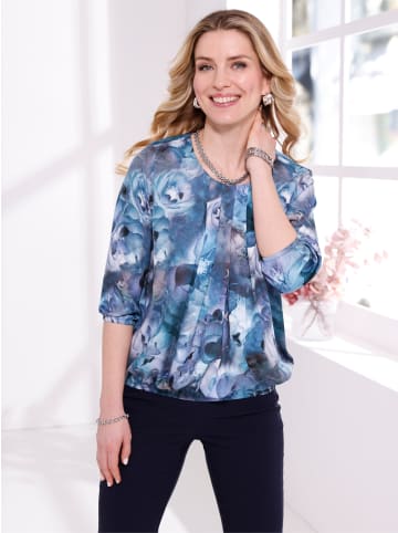 Sieh an! Schlupfbluse in marine-aquamarin-bedruckt