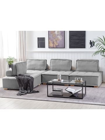Beliani 4-tlg Modulsofa TIBRO in Grau/Braun