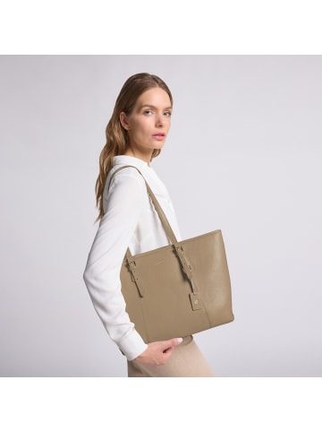 Lazarotti Bologna Leather Shopper Tasche Leder 35 cm in sand