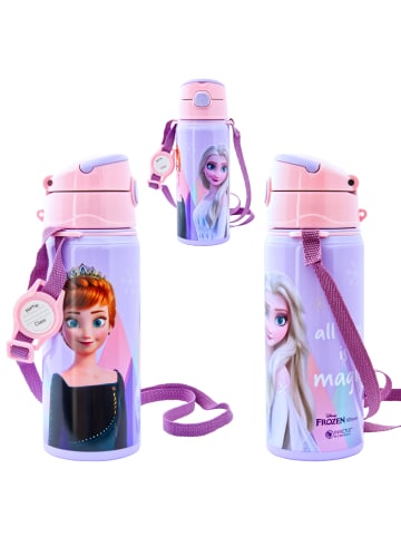 miniHeld Kinder Trinkflasche Frozen 500ml Aluminium Flasche Tragegurt Elsa Anna 6 Jahre
