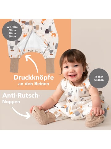 Schlummersack Schlafsack mit Füßen, umklappbaren Bündchen und Ärmeln, 1.0 TOG in Orange
