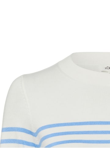 s.Oliver Strickpullover in weiß hellblau - 0001
