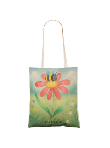 Mr. & Mrs. Panda Tasche Hummel Blume Design ohne Spruch in Weiß