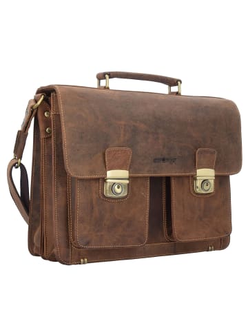 Greenburry Vintage Aktentasche Leder 40 cm in brown