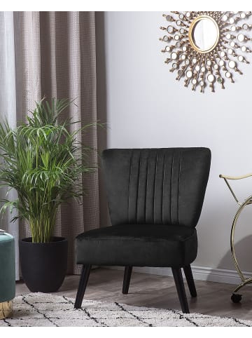 Beliani Sessel VAASA in Schwarz/Braun - (W) 60 x (H) 85 x (L) 61 cm