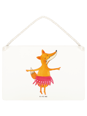 Mr. & Mrs. Panda Deko Schild Fuchs Ballerina ohne Spruch in Transparent
