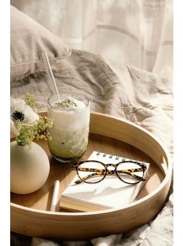 LEONARDO 6er Set Matcha Latte Gläser mit Glastrinkhalm (2) Gocce 390 ml in grün