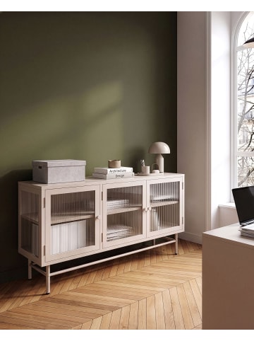 Beliani Vitrine DEVON in Beige - (W) 115 x (H) 64 x (L) 35 cm