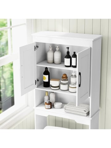 COSTWAY Toilettenregal 63 x 24 x 168 cm in Weiß