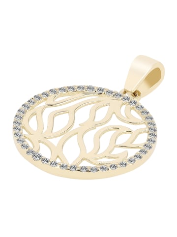 Adeliás Damen Anhänger aus 333 Gold mit Zirkonia in gold