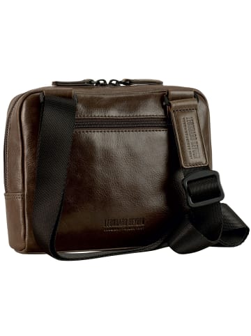 Leonhard Heyden Porto Umhängetasche Leder 22 cm graubraun