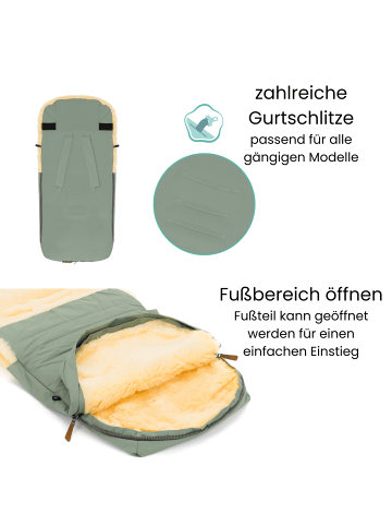 fillikid Winterfußsack Bernina Lammfell Exklusiv in Salbei