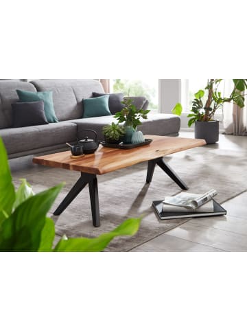 FineBuy Couchtisch in Braun / Akazie / 115x64x37