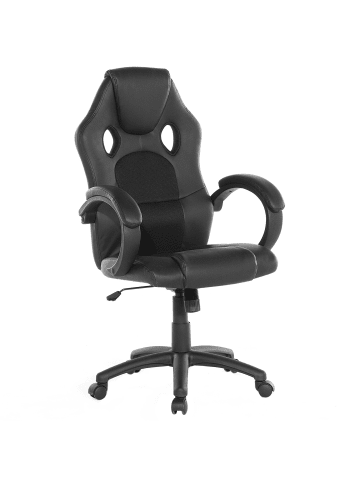 Beliani Gaming Stuhl FIGHTER in Schwarz/Grau - (W) 65 x (H) 108 x (L) 65 cm