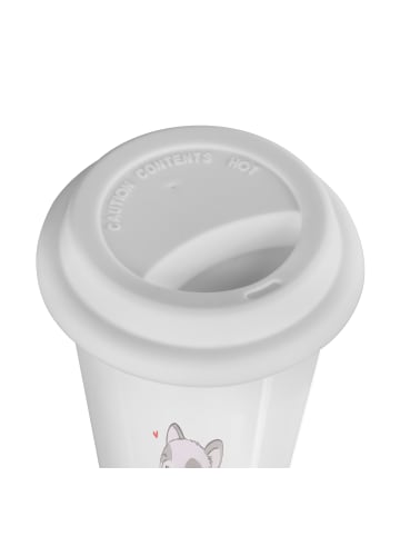 Mr. & Mrs. Panda Kaffeebecher To Go Waschbär Kürbis mit Spruch in Weiß