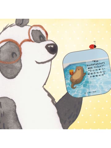 Mr. & Mrs. Panda Untersetzer Otter Schwimmbad Pommes Design mit ... in Weiß