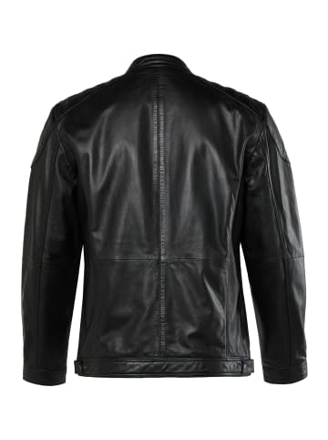 Men Plus Lederjacke in schwarz