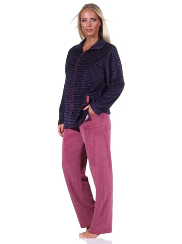NORMANN Hausanzug Streifen Homewear Nicky Velvet - 69975 in marine