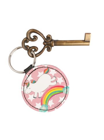 Mr. & Mrs. Panda Taschenanhänger Einhorn Regenbogen ohne Spruch in Rot Pastell