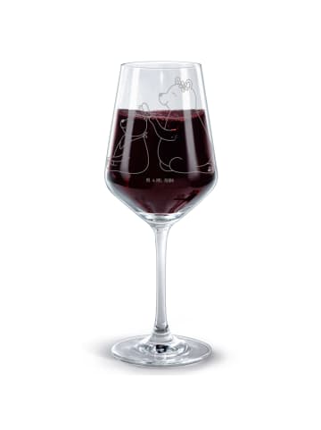 Mr. & Mrs. Panda Rotwein Glas Bär Kind ohne Spruch in Transparent