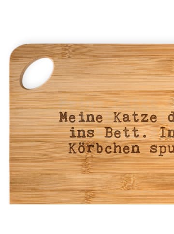 Mr. & Mrs. Panda Hackbrett Meine Katze darf mit... mit Spruch in Braun