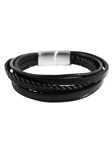 Adeliás Herren Armband aus Edelstahl 22 cm in schwarz