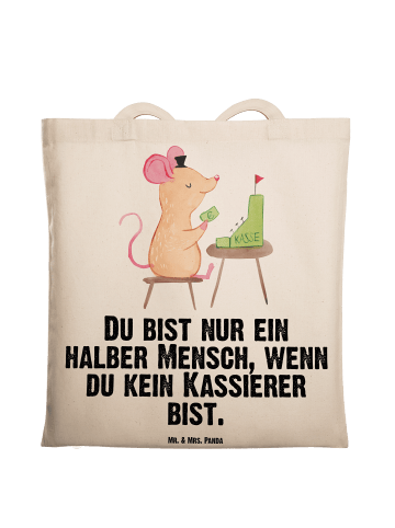 Mr. & Mrs. Panda Tragetasche Kassierer Herz mit Spruch in Creme