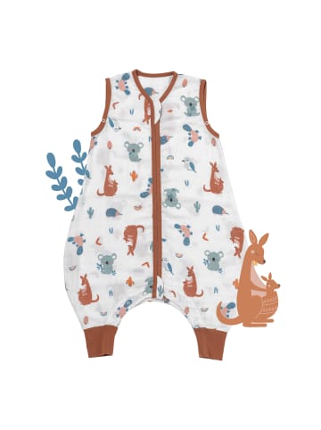 Schlummersack Musselin Schlafsack mit Füßen, 0.5 TOG in Braun