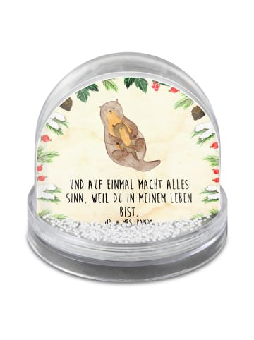 Mr. & Mrs. Panda Weihnachts Schneekugel Otter Kind mit Spruch in Naturpapier
