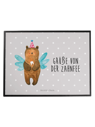 Mr. & Mrs. Panda schreibtischunterlage Bär Zahnfee mit Spruch in Grau Pastell
