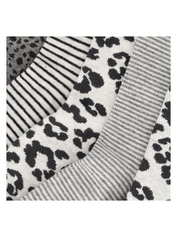Yuhu Mädchen Socken 5er Pack mit Tiergesichtern Motivsocken in Grau
