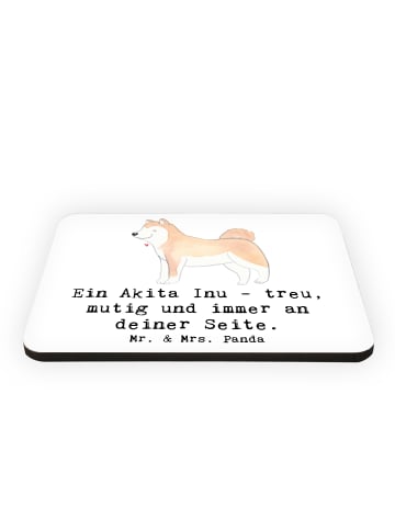 Mr. & Mrs. Panda Kühlschrankmagnet Akita Inu Freund mit Spruch in Weiß