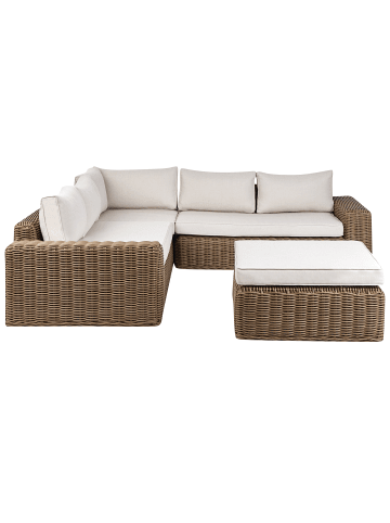 Beliani 4-tlg Lounge Set PALERMO in Braun/Weiß