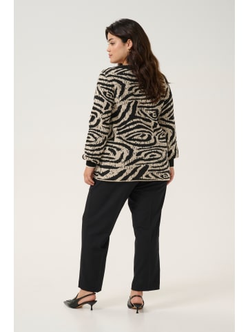 KAFFE curve Strickpullover KCvilma in Black/Feather G. Animal Knit
