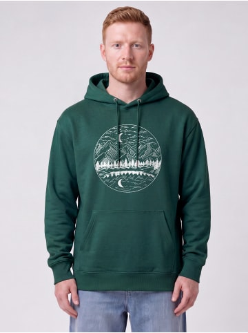 wat? Apparel Sweatshirt Mountains by night in Glazed Green