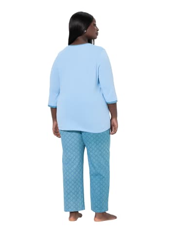 Ulla Popken Pyjama in wasserblau