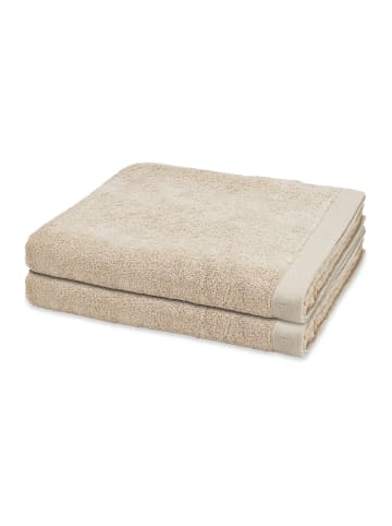 Ross 2 X Duschtuch im Set Doubleface Stripes in Beige