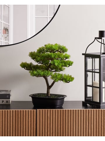 Beliani Kunstpflanze PINE in Grün/Schwarz - (W) 32 x (H) 37 x (L) 20 cm