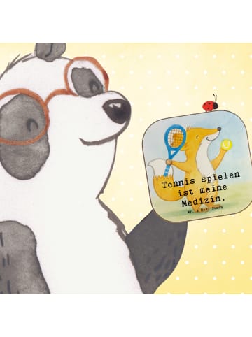 Mr. & Mrs. Panda Untersetzer Quadratisch Fuchs Tennis spielen De... in Weiß