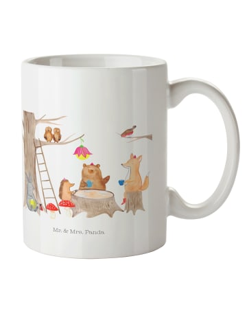 Mr. & Mrs. Panda Kaffeetasse Waldtiere Picknick mit Spruch in Weiß